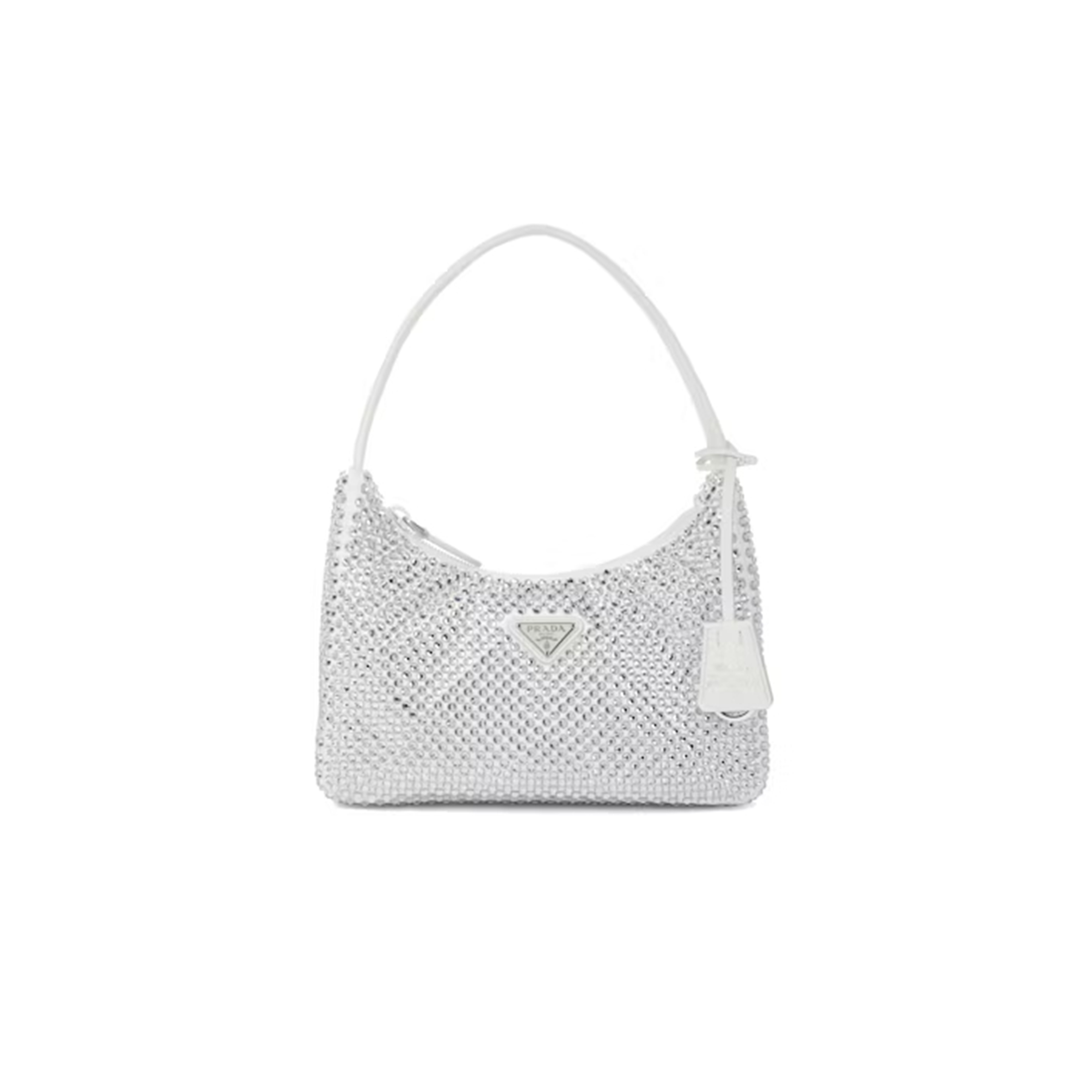 Pra*a re-edition 2000 crystal mini bag white 1ne515 (22*17*6cm)